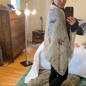 Stunning silk multicolor convertible kimono scarf